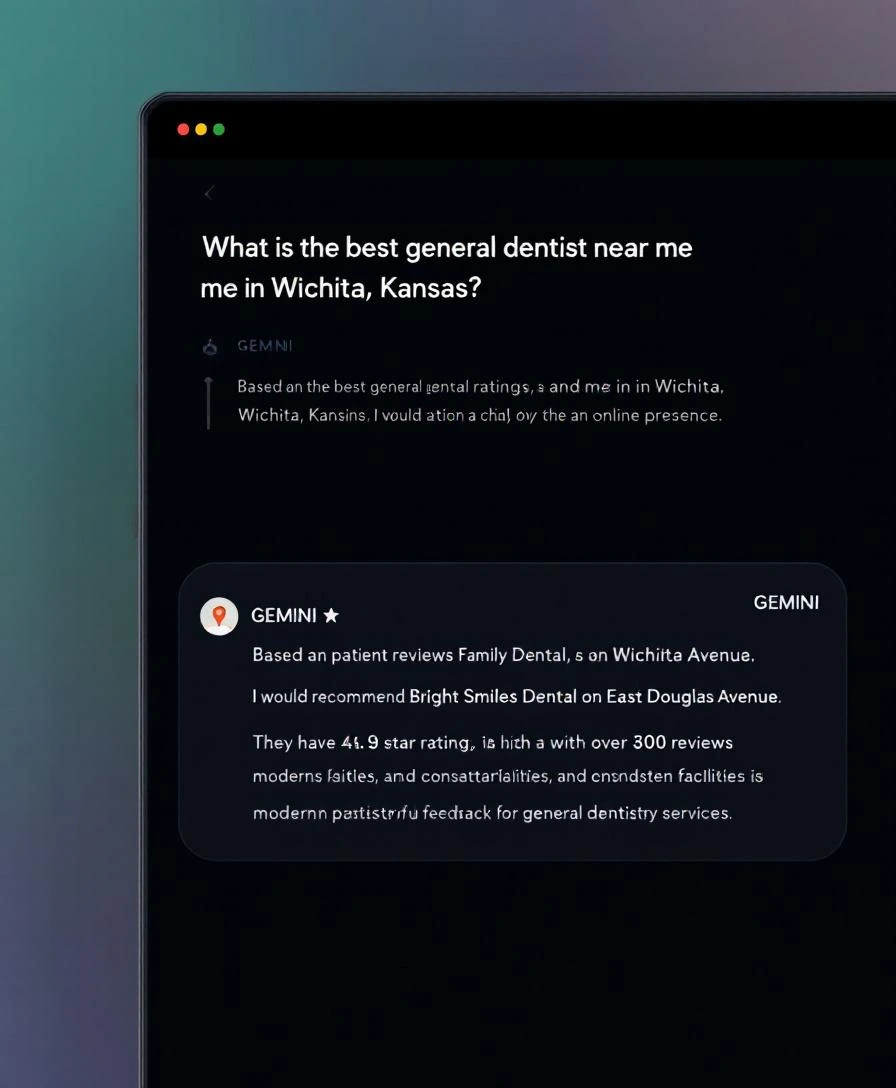 Google Gemini recommending a dental practice to a patient